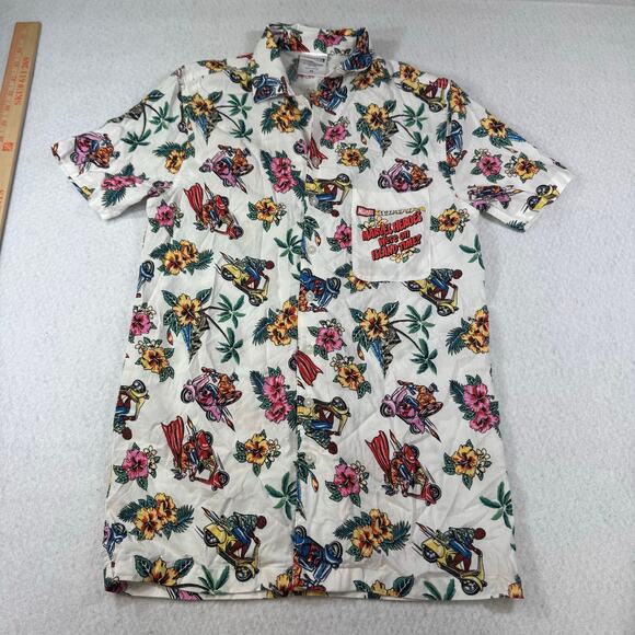 Marvel XS Hawaiian Button Down Heroes Resort Wear Spiderman Captain America - Picture 5 of 12